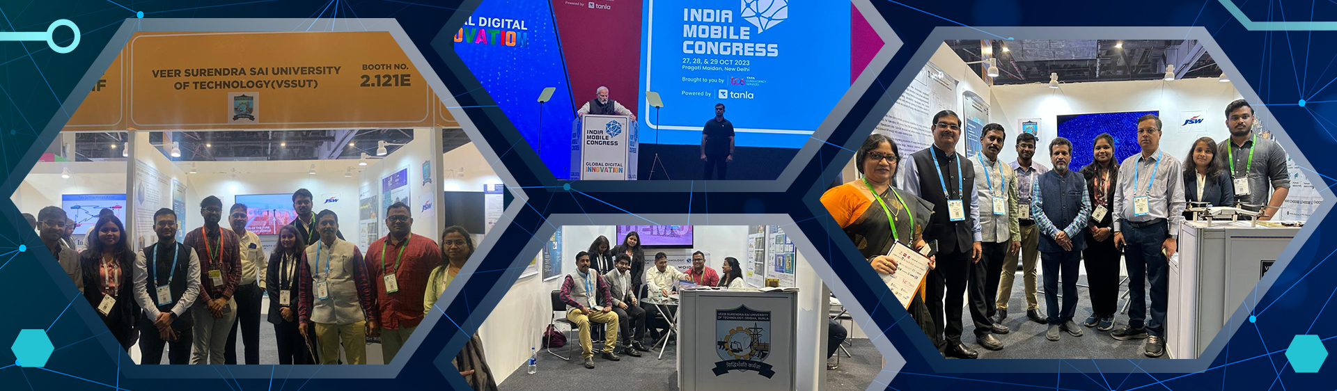 Participation and Demonstration on 5G solutions for JSW Mines , Barbil, Keonjhar by Department of ETC , VSSUT Burla in India Mobile Congress , 27-29 Oct 2023, Pragati Maidan, New Delhi and the global event was inaugurated by Hon'ble Prime Minister Shri Narendra Modi