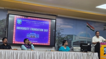 Chief Guest Prof.S.S.Pattnaik, Honorable VC, Odisha State Open University delivering his speech on University Foundation Day