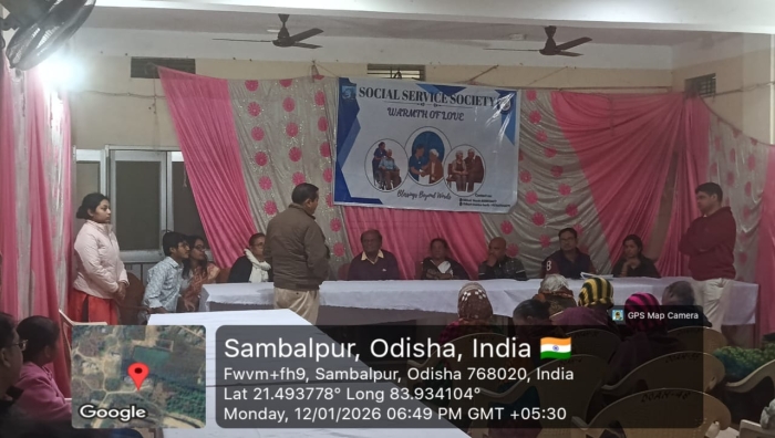 Students of the Social Service Society visited the old age home at Sambalpur on 12/01/2026