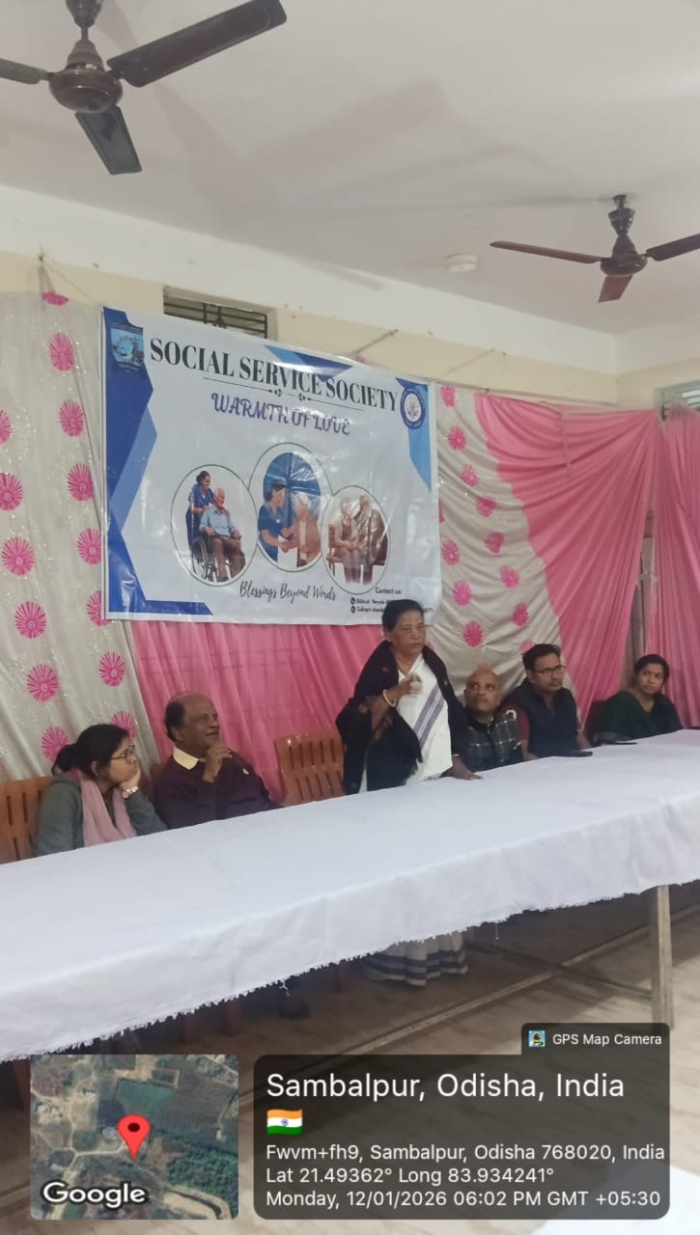 Students of the Social Service Society visited the old age home at Sambalpur on 12/01/2026