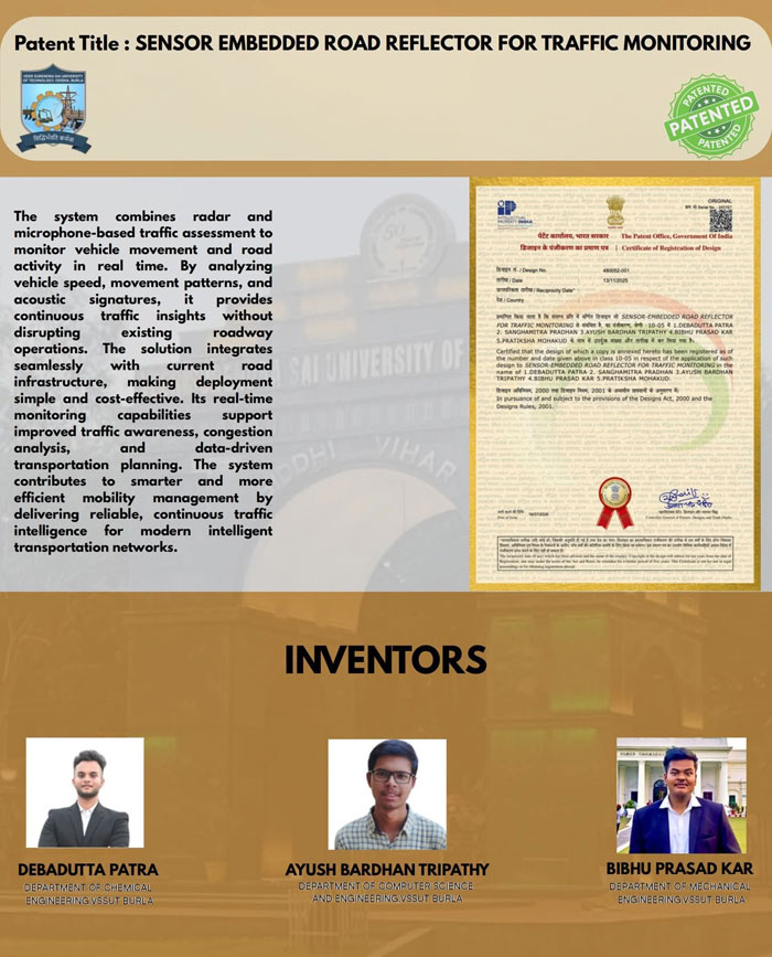 Patent Granted to VSSUT Burla Students